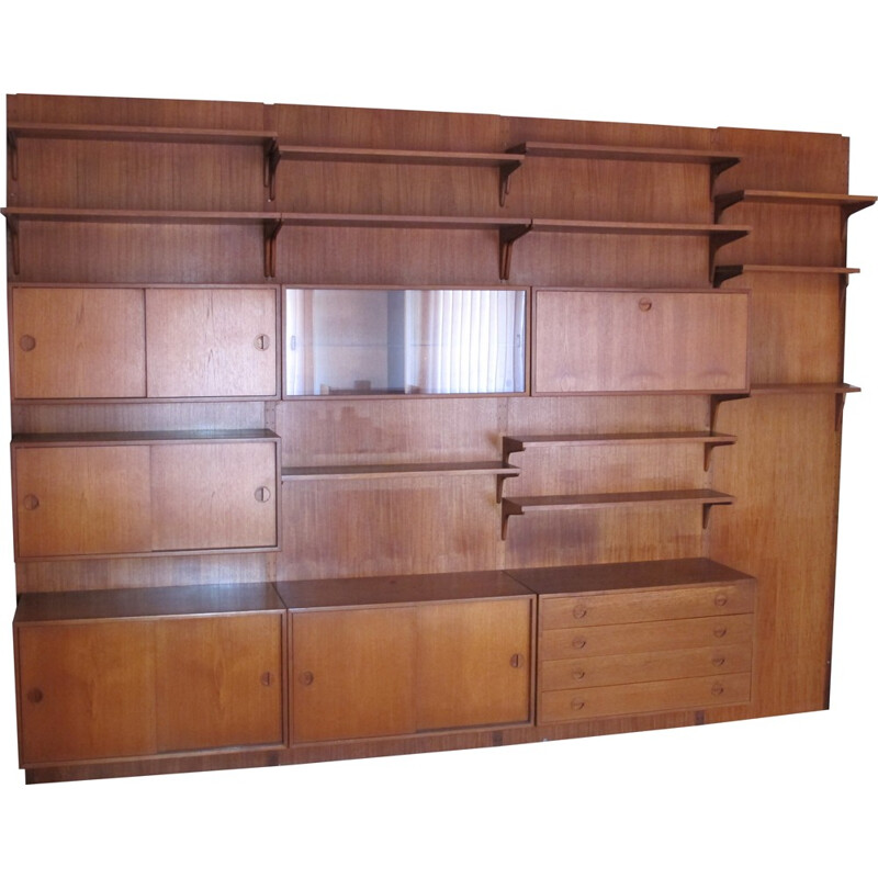 Mid century modular storage system in teak, Poul CADOVIUS - 1960s