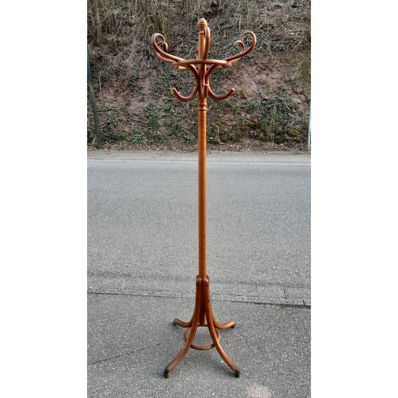 Houten gebogen papegaaienkapstok Thonet 1900