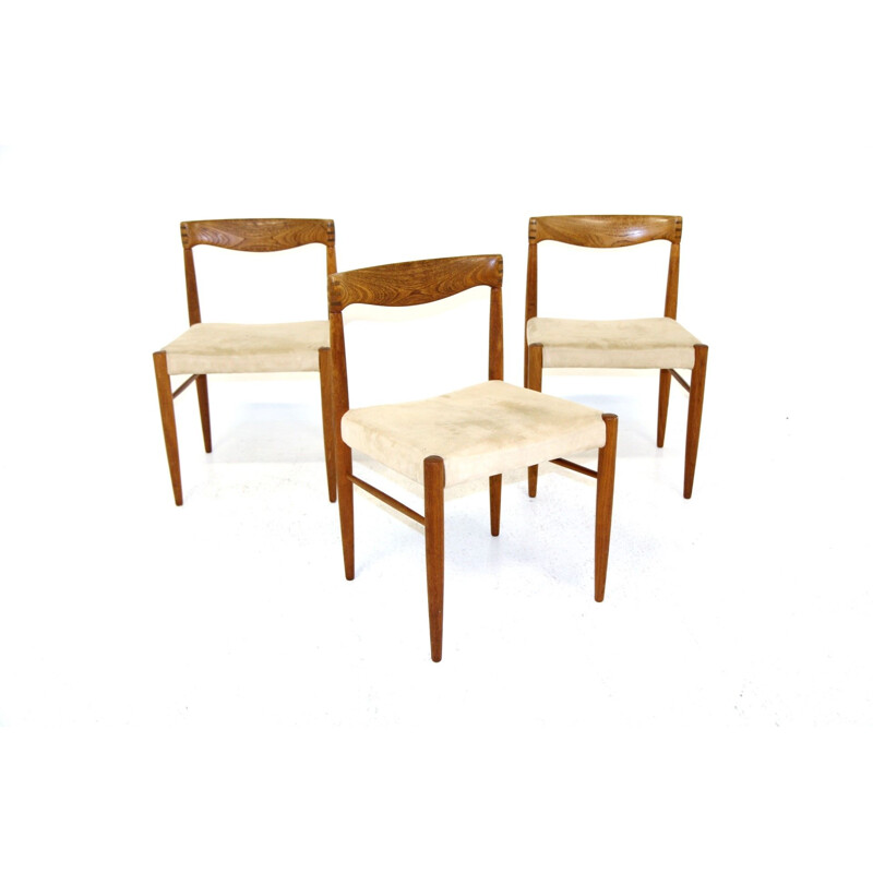 Set of 3 vintage oakwood chairs by H W Klein for Bramin, Denmark 1960