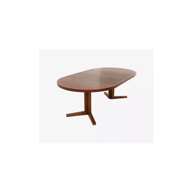 Vintage oval rosewood table by John Mortensen for Heltborg Fredericia, Denmark 1960