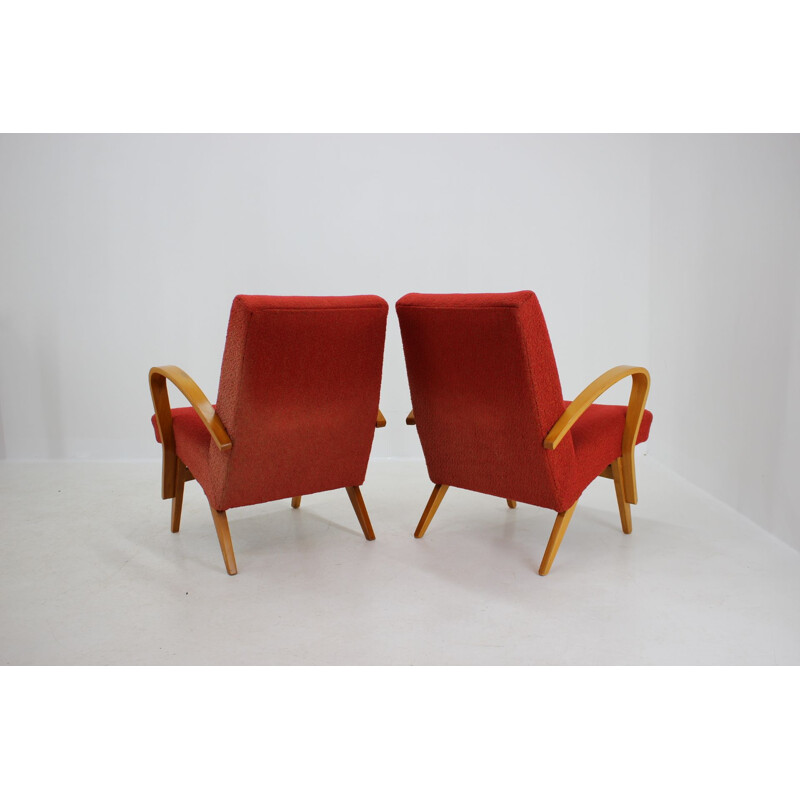 Pareja de sillones vintage de madera curvada de Frantisek Jirak, Checoslovaquia 1960