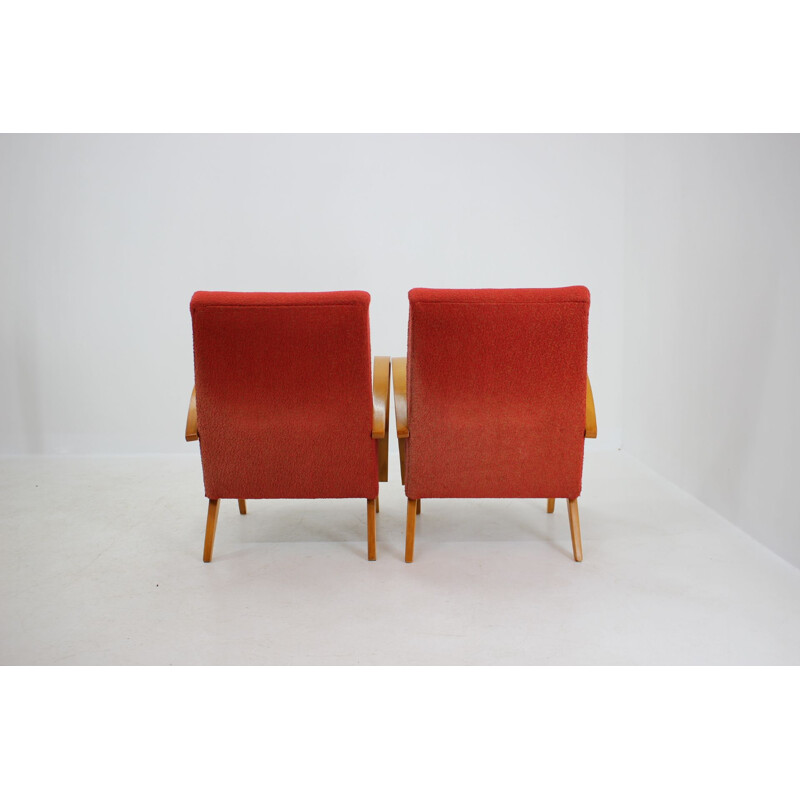 Pareja de sillones vintage de madera curvada de Frantisek Jirak, Checoslovaquia 1960