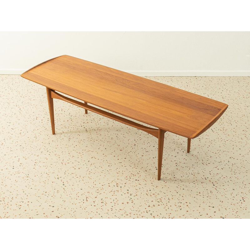 Mesa de café Vintage em teca sólida de Tove e Edvard Kindt-Larsen para a França e Daverkosen, Dinamarca 1960