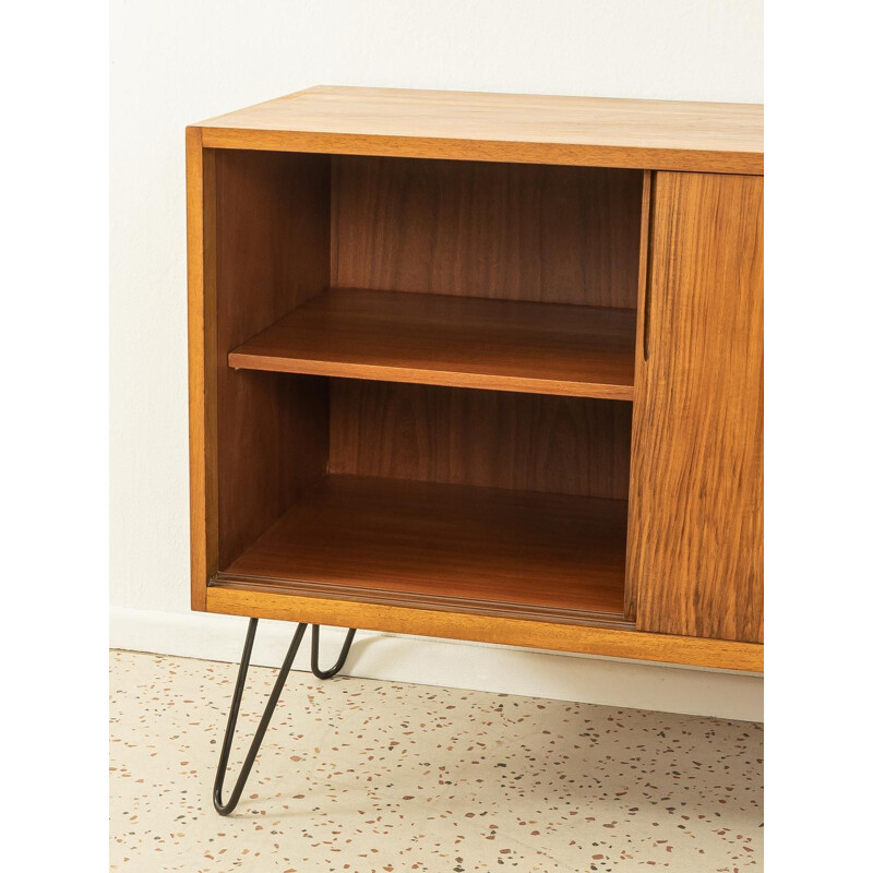 Vintage Scandinavian walnut sideboard with two doors, 1950s