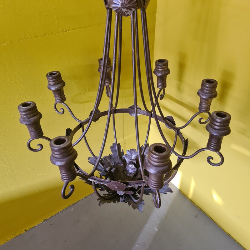 Vintage metal candle chandelier