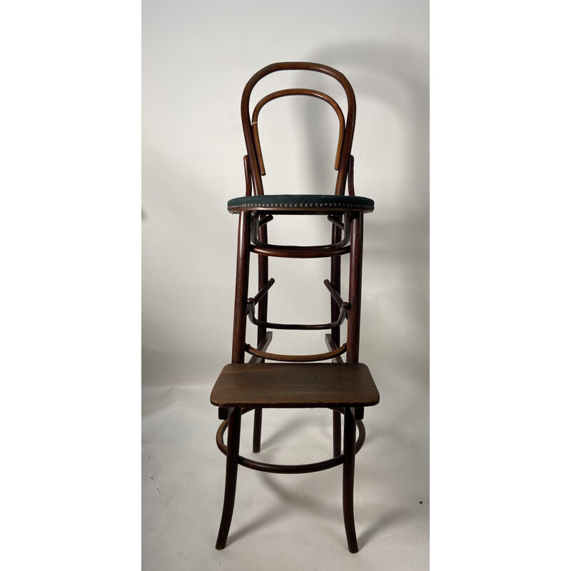 Vintage-Aufseherstuhl aus Holz und Stoff