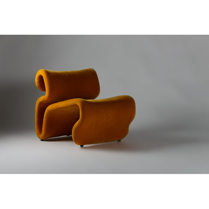 Pair of Scandinavian mustard yellow lounge chairs, Jan EKSELIUS - 1970s