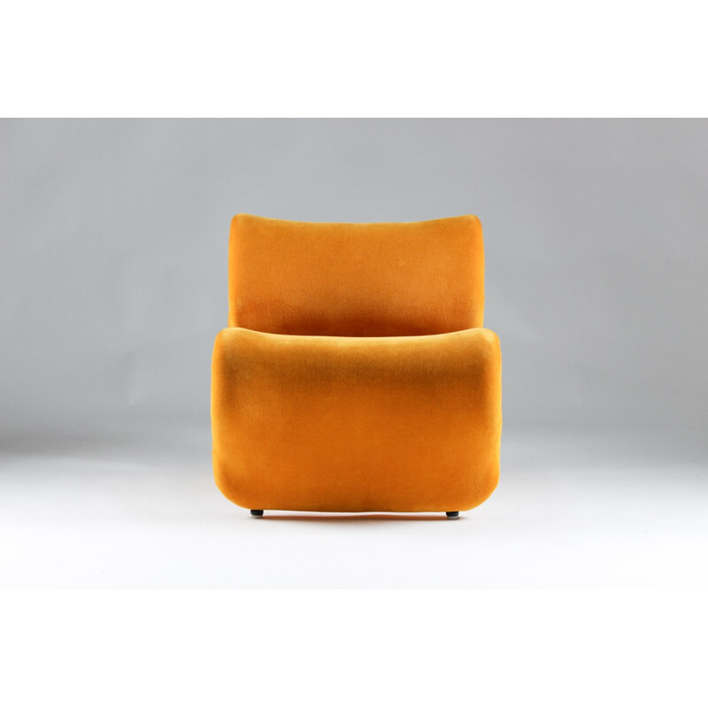 Pair of Scandinavian mustard yellow lounge chairs, Jan EKSELIUS - 1970s