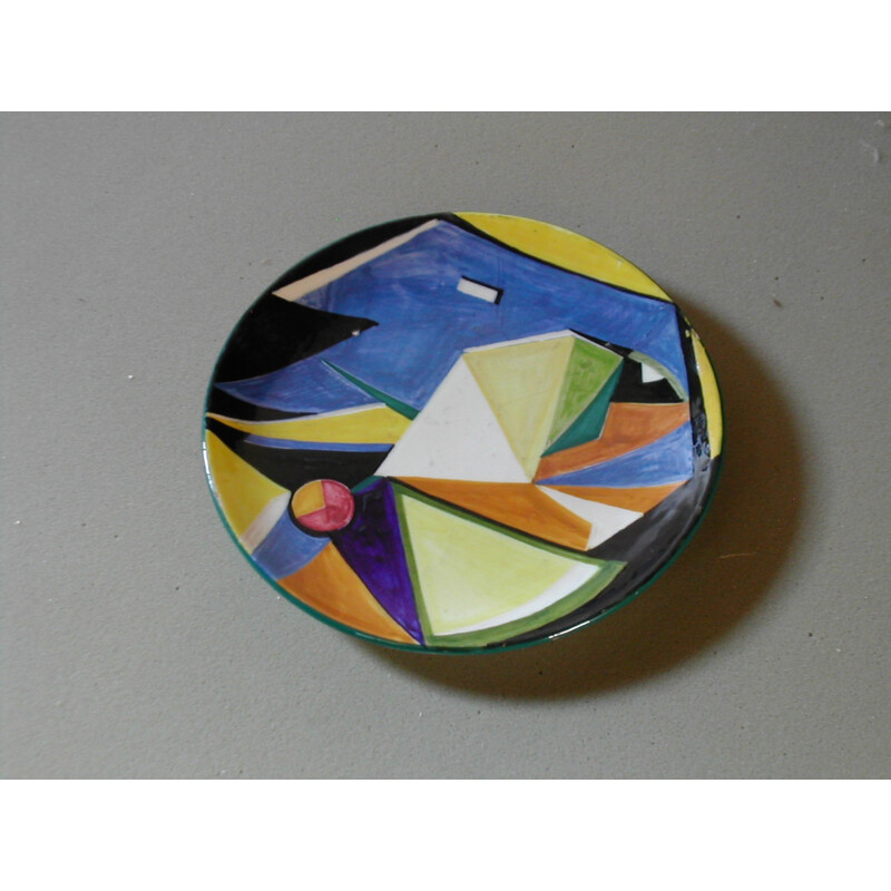 Mid century Giulio Guerrieri plate in ceramic - 1930s