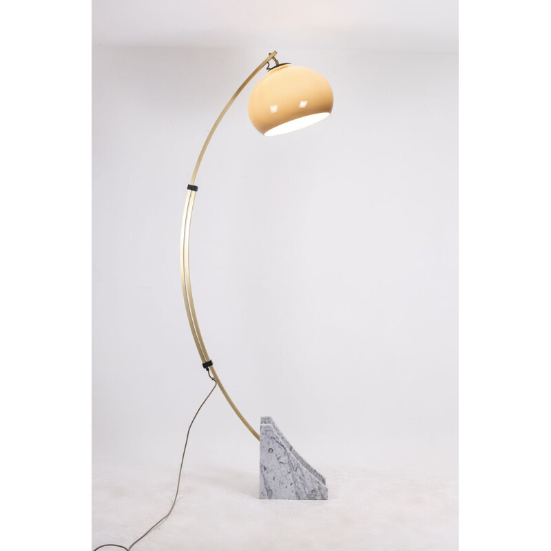 Vintage marble and metal floor lamp by Harvey Guzzini, 1970