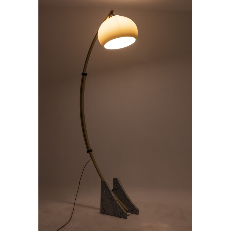 Vintage marble and metal floor lamp by Harvey Guzzini, 1970