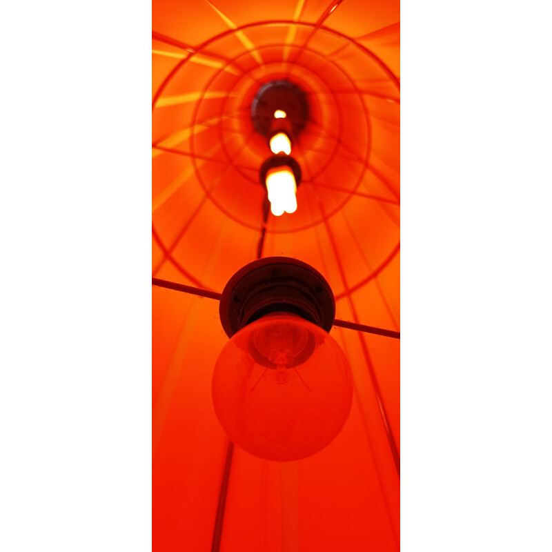 Vintage light column in metal and pleated fabric by Fabrice Berrux