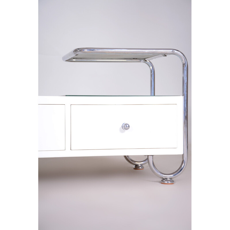 Vintage white bauhaus dressing table mirror by Petr Vichr, 1930