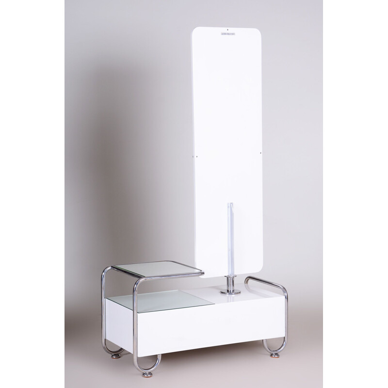 Vintage white bauhaus dressing table mirror by Petr Vichr, 1930