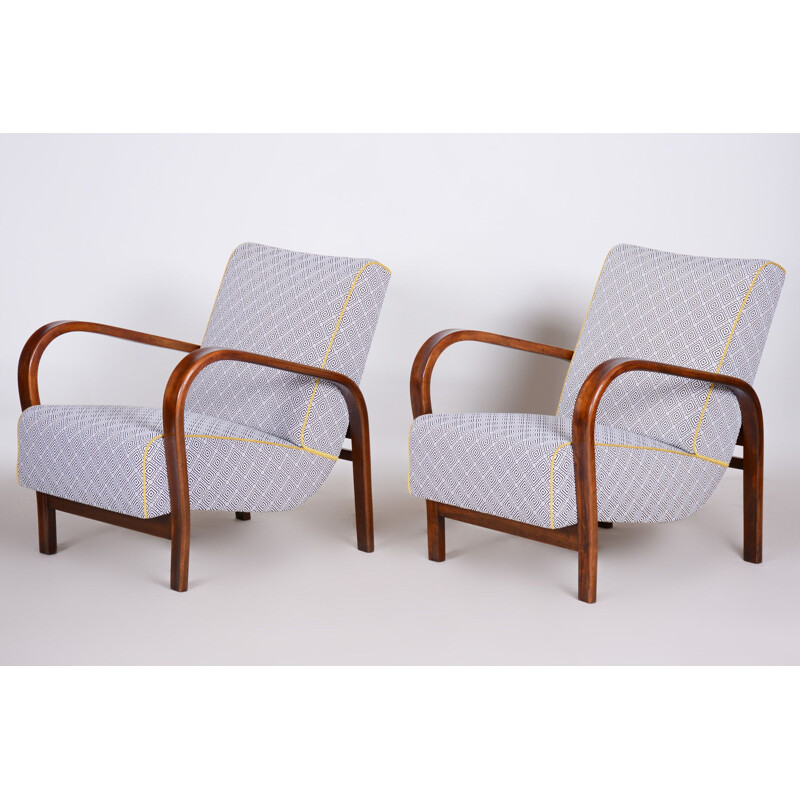 Pair of vintage armchairs by Kozelka and Kropacek, 1930s