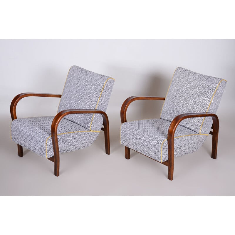 Pair of vintage armchairs by Kozelka and Kropacek, 1930s