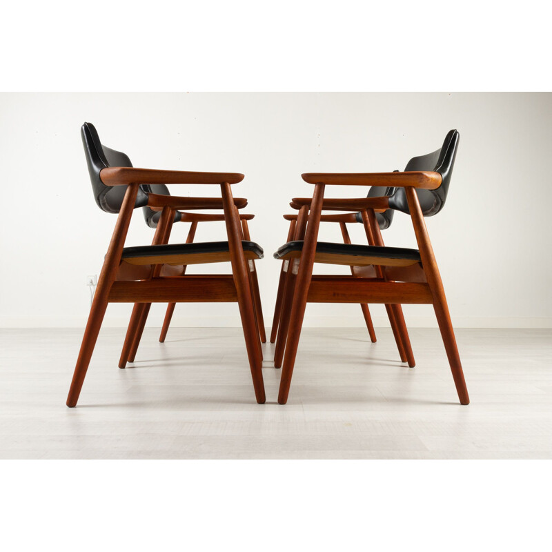 Set of 4 vintage Gm11 teak armchairs by Svend Aage Eriksen for Glostrup Møbelfabrik, Denmark 1960