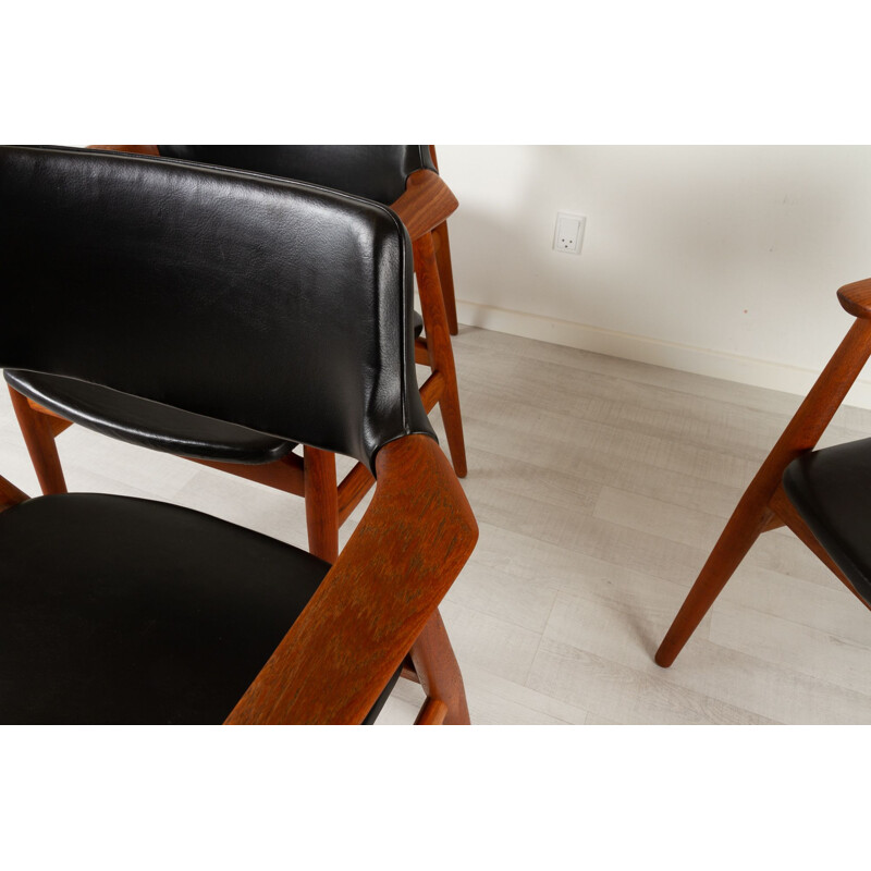 Set of 4 vintage Gm11 teak armchairs by Svend Aage Eriksen for Glostrup Møbelfabrik, Denmark 1960