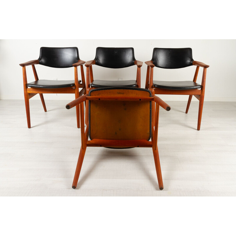 Set van 4 vintage Gm11 teakhouten fauteuils van Svend Aage Eriksen voor Glostrup Møbelfabrik, Denemarken 1960