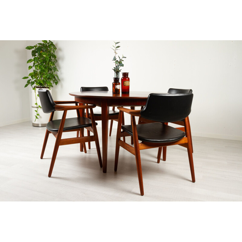 Set of 4 vintage Gm11 teak armchairs by Svend Aage Eriksen for Glostrup Møbelfabrik, Denmark 1960