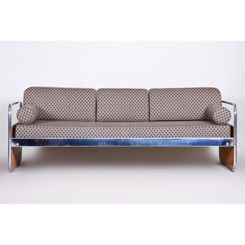 Vintage grey Bauhaus sofa by Hynek Gottwald, 1930s