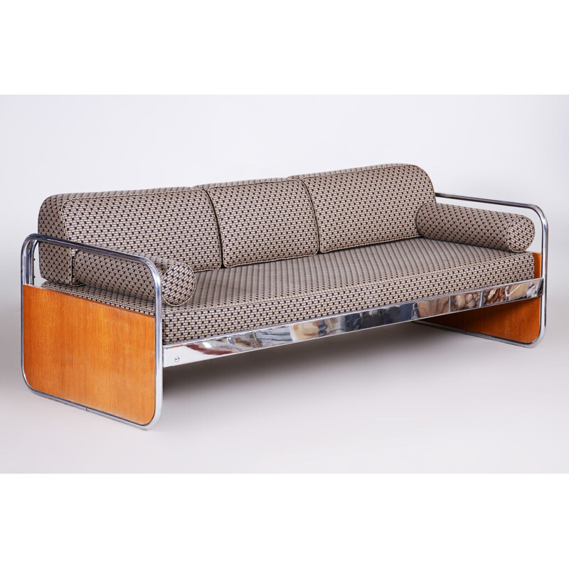 Vintage grey Bauhaus sofa by Hynek Gottwald, 1930s