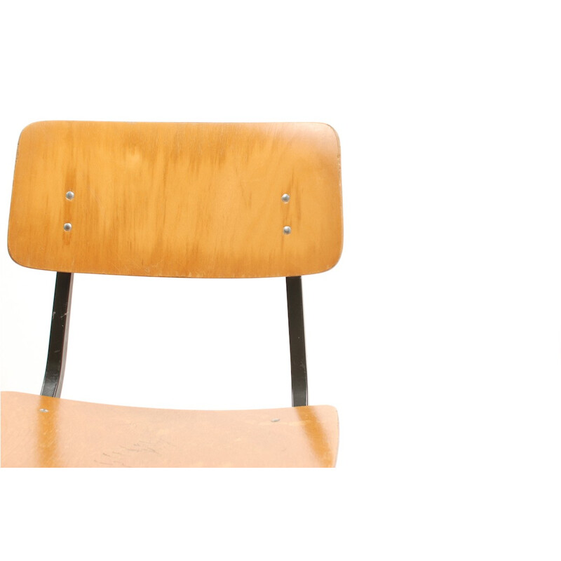 Dutch Marko school chair in plywood and steel - 1950s