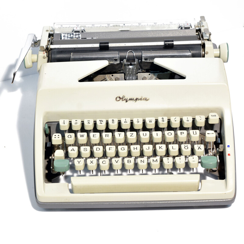 Maleta vintage para máquina de escribir de Olympia Wilhelmshaven, Alemania 1960