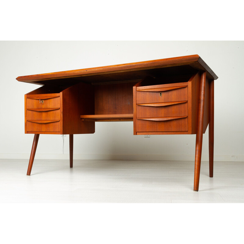 Scrivania danese vintage in teak di Gunnar Nielsen per Tibergaard, 1960