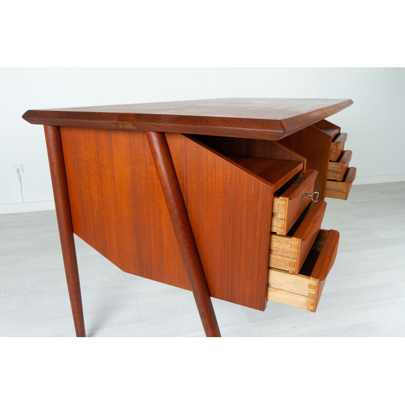Vintage Danish desk in teak by Gunnar Nielsen for Tibergaard, 1960s