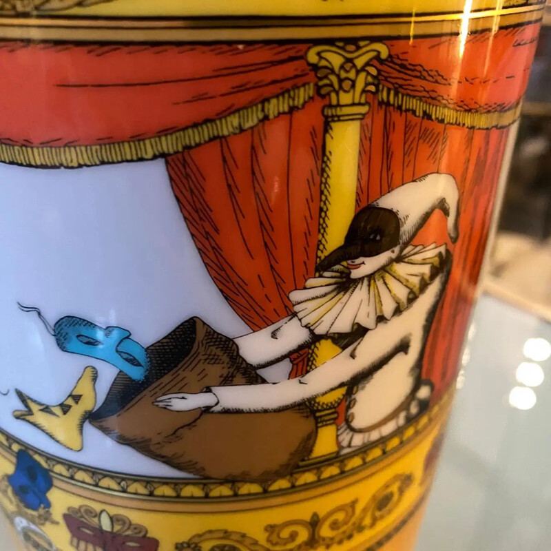 Vintage-Vase aus Porzellan von Piero Fornasetti für Rosenthal, 1980