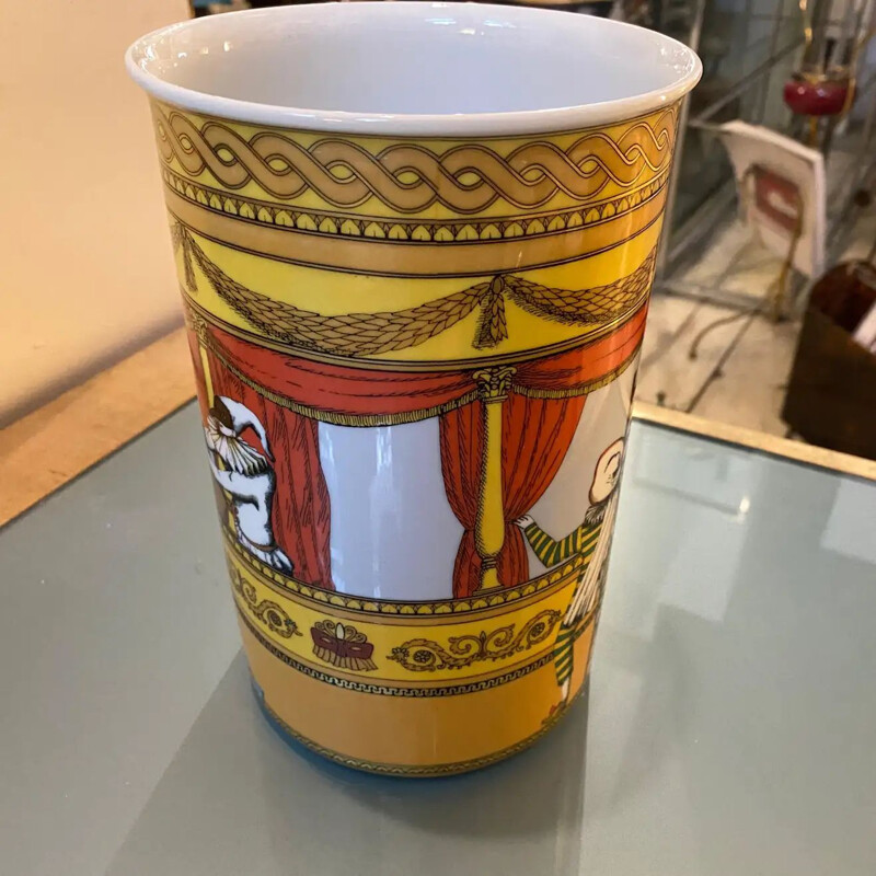 Vaso in porcellana vintage di Piero Fornasetti per Rosenthal, 1980