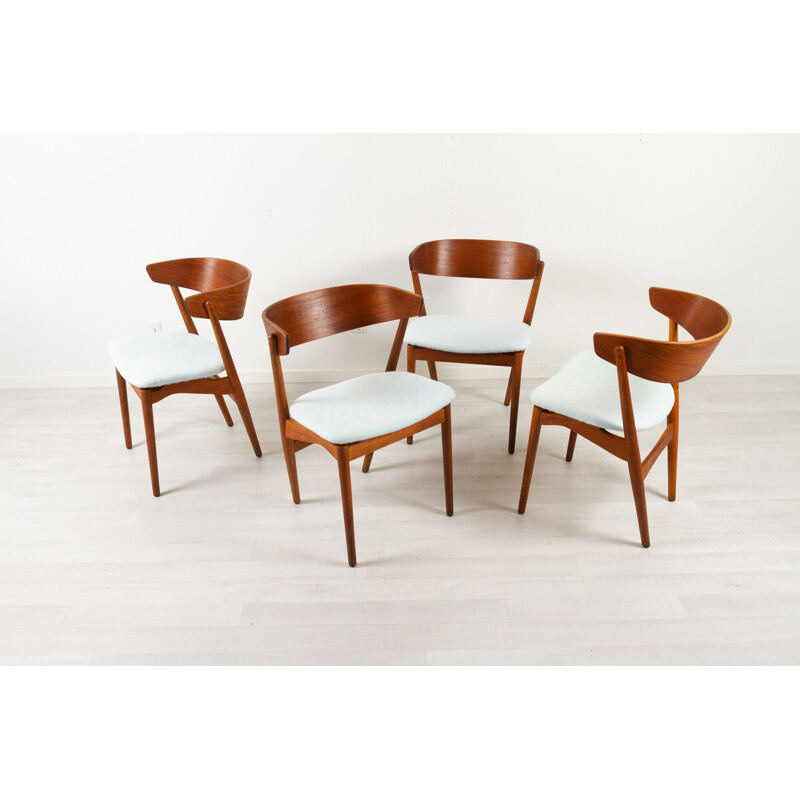 Conjunto de 4 cadeiras de teca dinamarquesas vintage de Helge Sibast, 1960