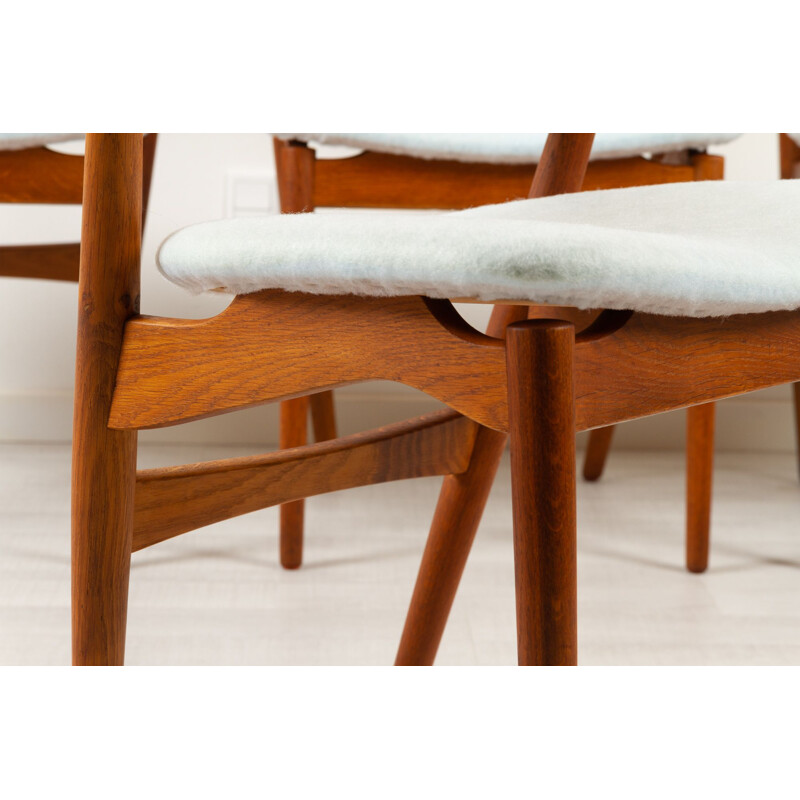 Set of 4 vintage Danish dining chairs in teak by Helge Sibast, 1960s