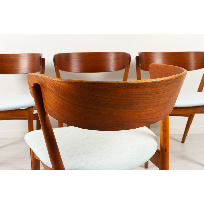 Set of 4 vintage Danish dining chairs in teak by Helge Sibast, 1960s