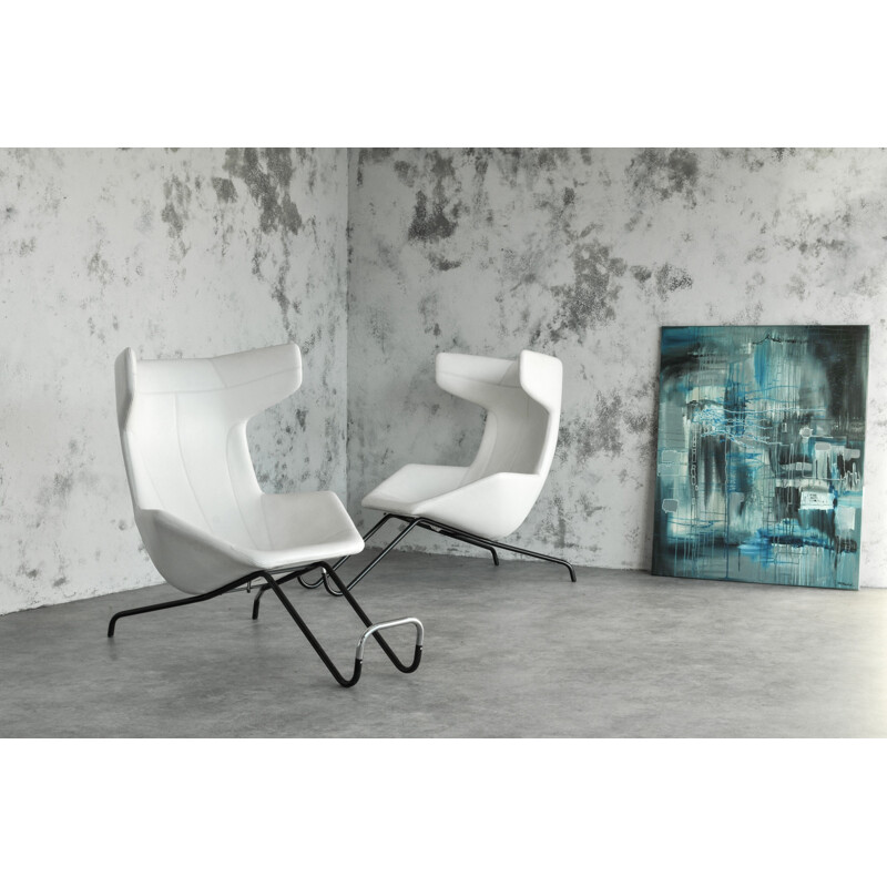 Witte vintage fauteuil voor Moroso