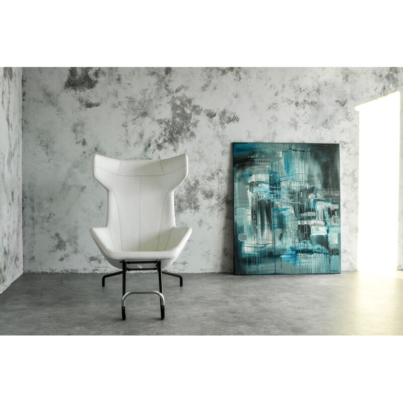 Vintage white armchair for Moroso