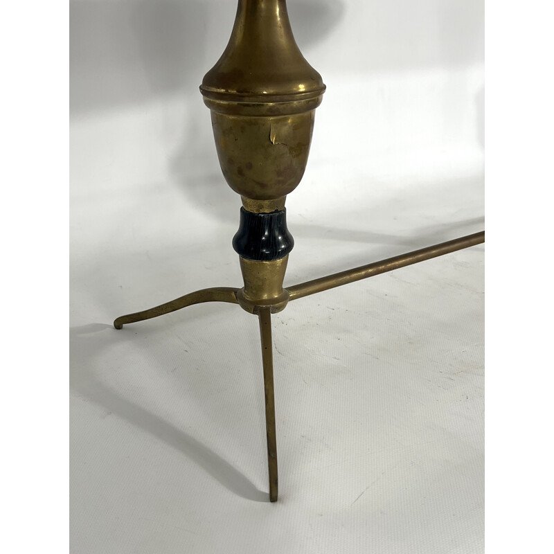 Vintage brass and marble coffee table, Italy 1950