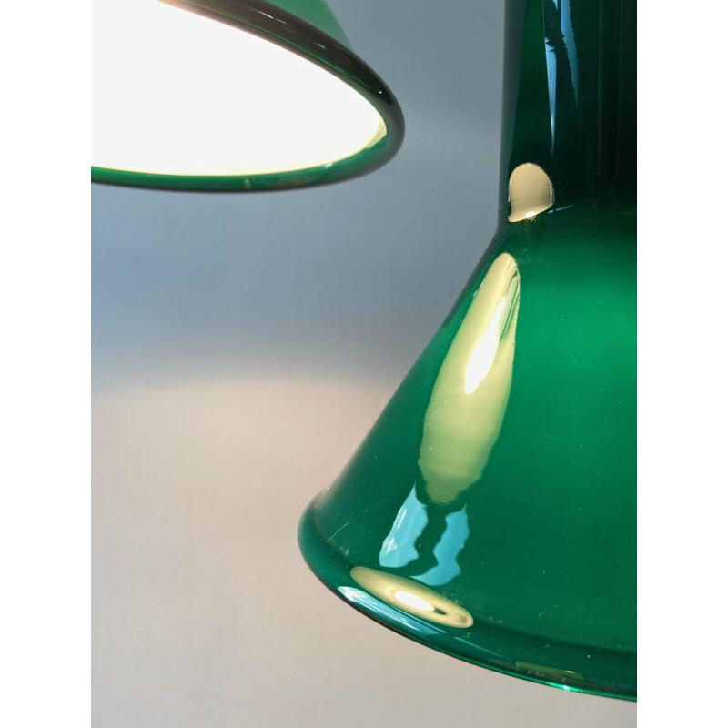 Vintage green P&T mini pendant lamp by Michael Bang for Holmegaard, Denmark 1970s