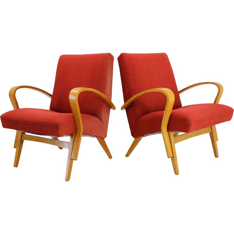 Pair of vintage bentwood armchairs by Frantisek Jirak, Czechoslovakia 1960