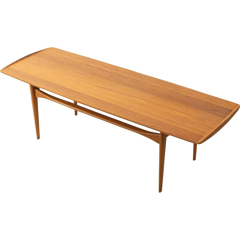 Mesa de centro vintage en teca maciza de Tove y Edvard Kindt-Larsen para France y Daverkosen, Dinamarca 1960