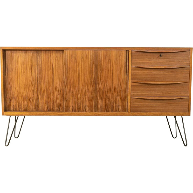 Vintage Scandinavian walnut sideboard with two doors, 1950s