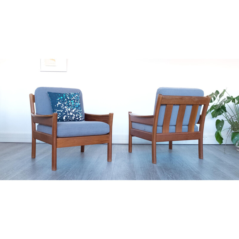 Mid century Danish Dyrlund armchair in teak and fabric - 1960s