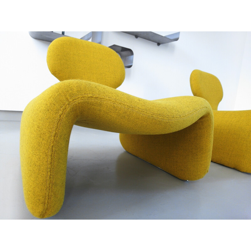 Pair of yellow djinn armchairs, Olivier MOURGUE - 1960s 