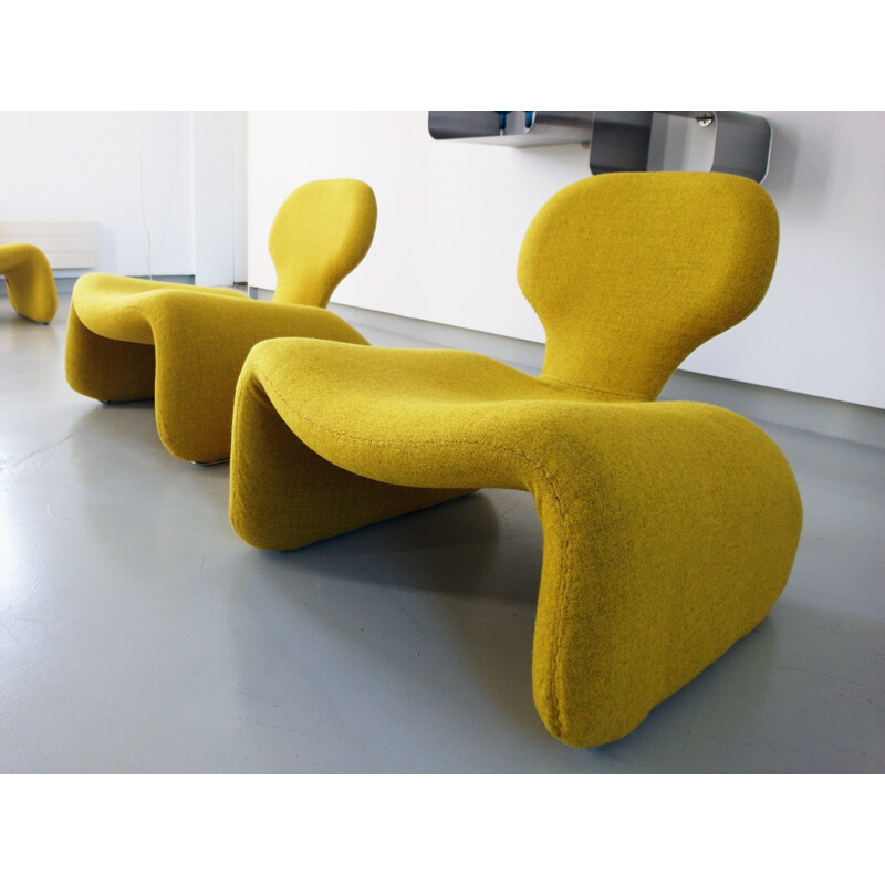 Pair of yellow djinn armchairs, Olivier MOURGUE - 1960s 
