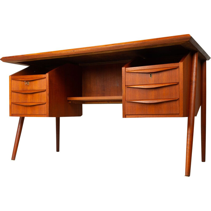 Vintage Danish desk in teak by Gunnar Nielsen for Tibergaard, 1960s