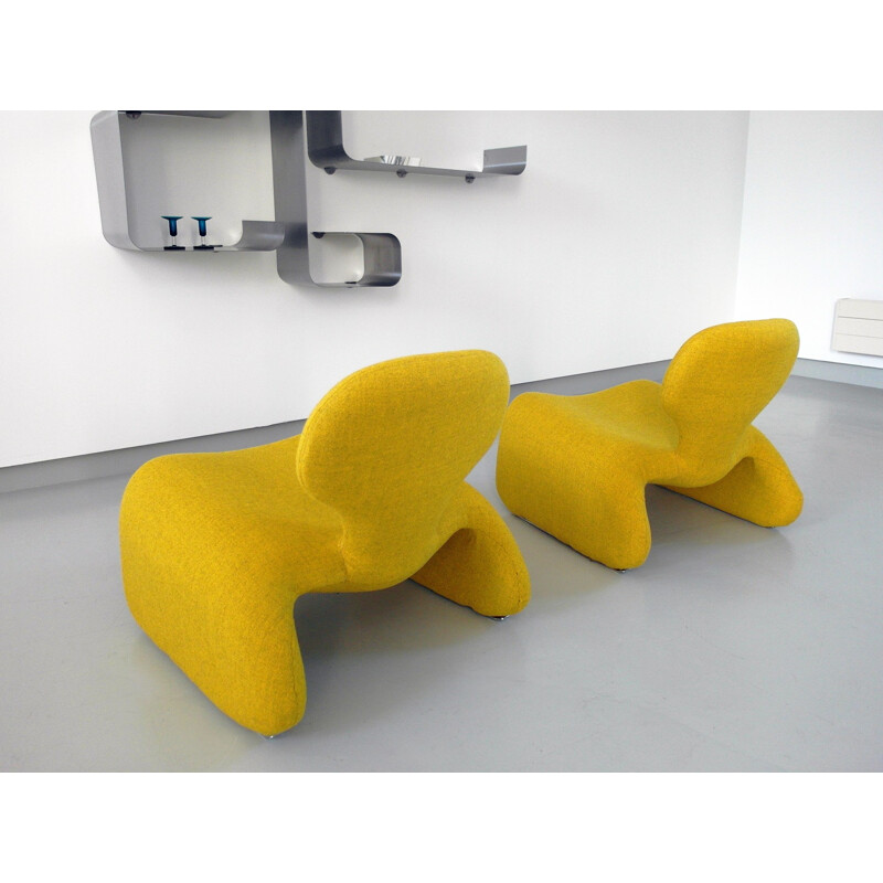 Pair of yellow djinn armchairs, Olivier MOURGUE - 1960s 