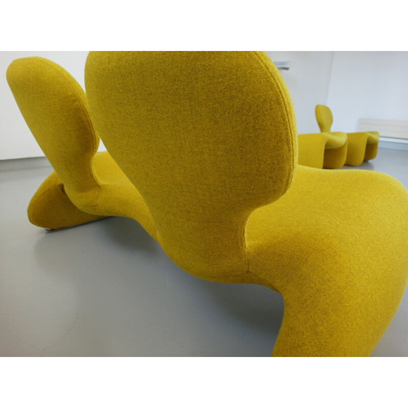 Yellow djinn settee sofa, Olivier MOURGUE - 1960s