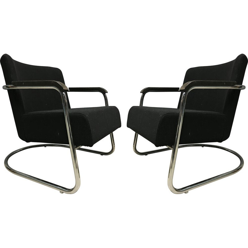 Pair of vintage Jan Des Bouvre Jdb 602 cantilever armchairs