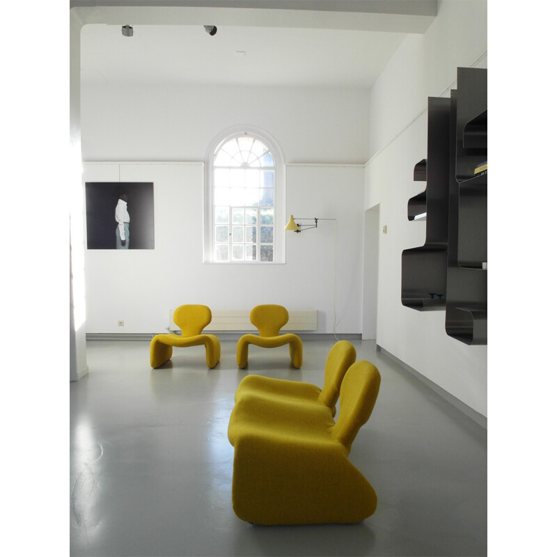 Yellow djinn settee sofa, Olivier MOURGUE - 1960s